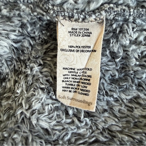 Soft Surroundings Gray Plush Cozy Cardigan Waterfall Jacket Size Medium - Picture 6 of 7